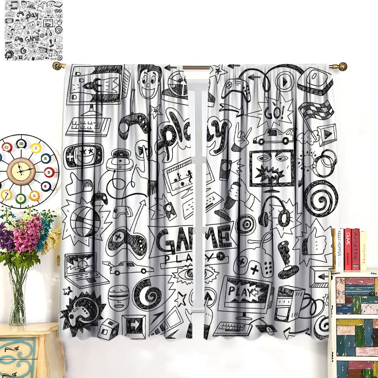 Gaming Video Game Curtain Deco - đánh giá và giá Retro Gaming Youtube